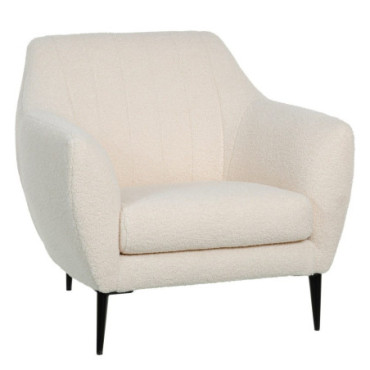 Fauteuil Beige Tissu - Métal Salon 90x82x82cm