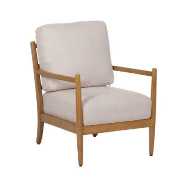 Fauteuil Blanc - Naturel Bois - Mdf 65x71x88cm