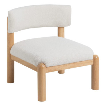 Fauteuil Blanc - Naturel Bois D' Hévéa 62x62x71cm