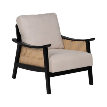 Fauteuil Blanc - Noire Bois - Mdf 69,50x83x80cm