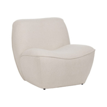 Fauteuil Blanc Mdf - Tissu 71x81x66cm