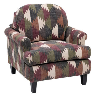 Fauteuil Bordeaux - Vert Tissu - Bois Salon 91x90x95cm