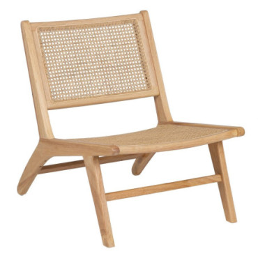 Fauteuil Naturel Bois - Rattan Salon 60,50x73,50x72,50cm