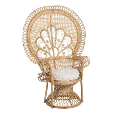 Fauteuil Naturel Rattan Salon 105x70x145cm