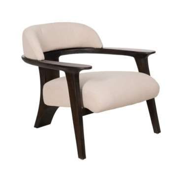 Fauteuil Noir Tissu - Bois Salon 76x73x68cm