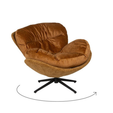 Fauteuil Renouvelable Moutarde Étoffe 95x108x82cm