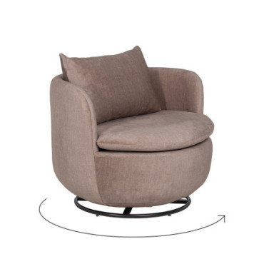 Fauteuil Renouvelable Taupe Old Étoffe 84x74x66cm