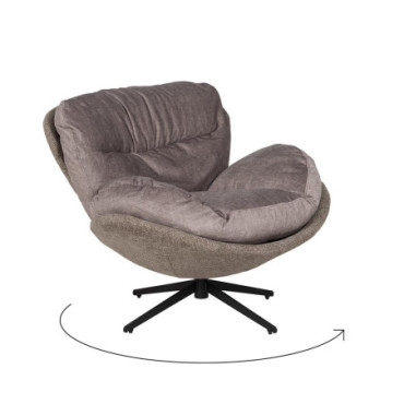 Fauteuil Renouvelable Taupe Old Étoffe 95x108x82cm