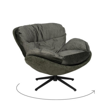 Fauteuil Renouvelable Vert Étoffe Salon 95x108x82cm