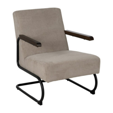 Fauteuil Taupe Old Métal - Tissu 61x70x85cm