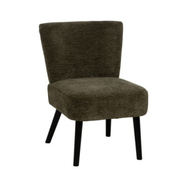 Fauteuil Vert Tissu - Bois Salon 55x63x76cm