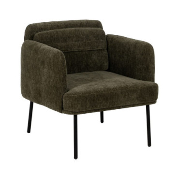 Fauteuil Vert Tissu - Bois Salon 72x72x73cm