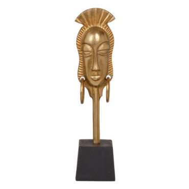 Figurine Africane Or - Noir Aluminum 11x10,50x46cm