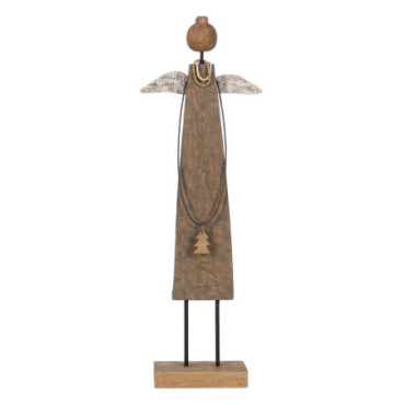 Figurine Ange Naturel Bois De Manguier 22x8,50x71,50cm