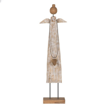 Figurine Ange Naturel Bois De Manguier 22,50x9x84,50cm