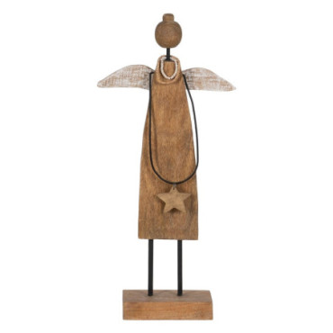 Figurine Ange Naturel Bois De Manguier 23x9x52cm