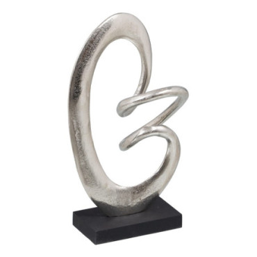 Figurine Argent - Noir Aluminum Décoration 18,50x8x34cm