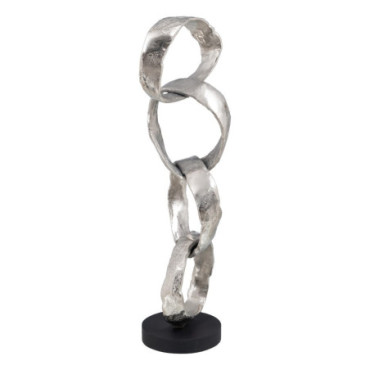 Figurine Argent - Noir Aluminum Décoration 21x15x63cm