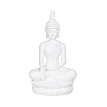 Figurine Bouddha Blanc résine 19,20x12x32,50cm