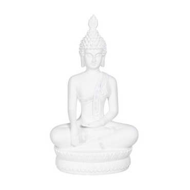 Figurine Bouddha Blanc résine 24x14,20x41cm