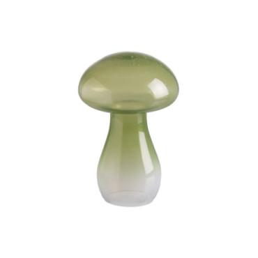 Figurine Champignon Vert Verre. Décoration 15x15x22cm