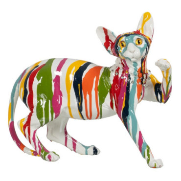 Figurine Chat Multicolore Résine 32x13x28,50cm