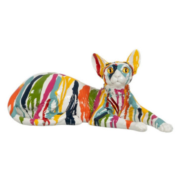 Figurine Chat Multicolore Résine 33,50x15,50x15cm