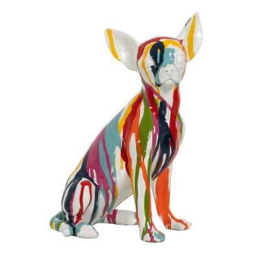 Figurine Chihuahua Multicolore Résine 15x13x26cm