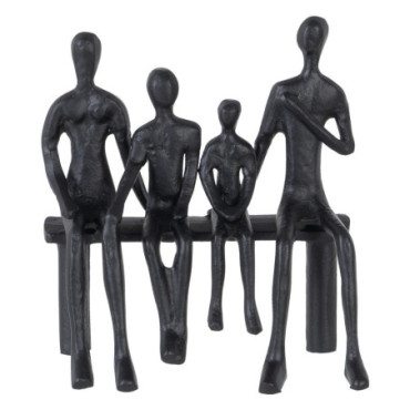 Figurine Famille. Noir Aluminum 20x11x24cm