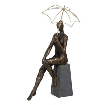 Figurine Femme Cuivre Résine Décoration 25x17,50x44cm