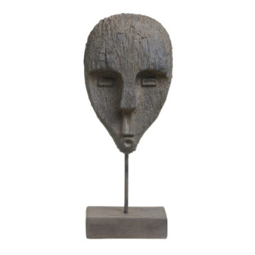 Figurine Masque Gris Résine Décoration 19x22x55cm