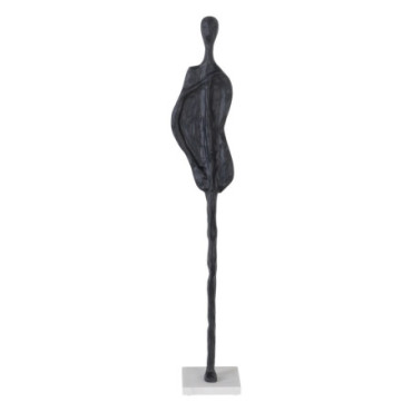 Figurine Noir Aluminum/Marbre Décoration 13x13x82cm