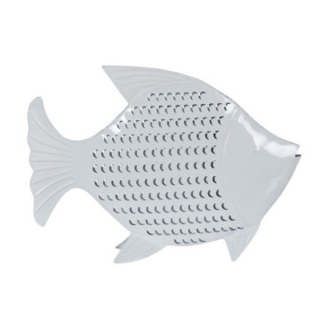 Figurine Poisson Blanc Métal 49,50x7x36,50cm