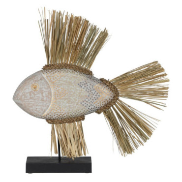 Figurine Poisson Bois - Fibre naturelle 57x12x60cm