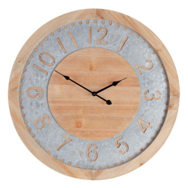 Horloge Mur Naturel Bois De Sapin 60x4,50x60cm