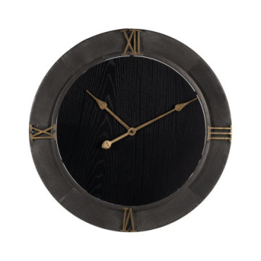 Horloge Mur Noir Mdf - Métal 61x2,50x61cm