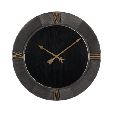 Horloge Mur Noir Mdf - Métal 80x2,50x80cm