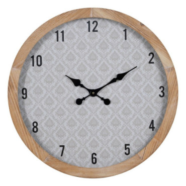 Horloge Naturel - Blanc Bois / Cristal 60x60x6,50cm