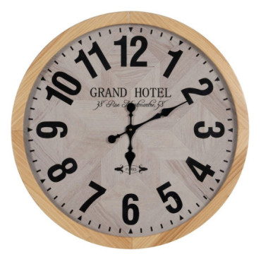 Horloge Naturel - Blanc Bois / Cristal 76x76x6cm