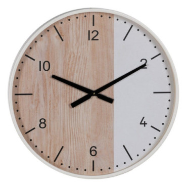 Horloge Naturel - Blanc Bois Décoration 60x60x5,50cm