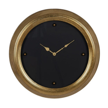 Horloge Or - Noir Métal - Cristal Décoration 46x6x46cm