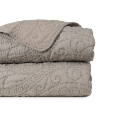 Jeté de lit Taupe Old Polyester - Coton 180x260cm