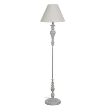 Lampadaire Beige Métal - Tissu Éclairage 38x38x155cm