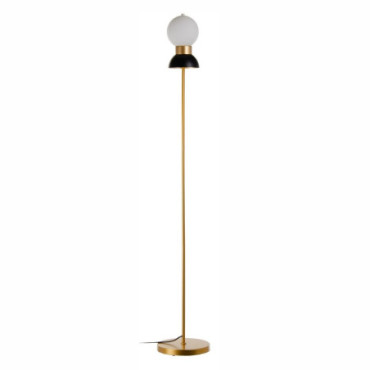 Lampadaire Blanc - Noire Métal - Cristal 24,50x24,50x158cm