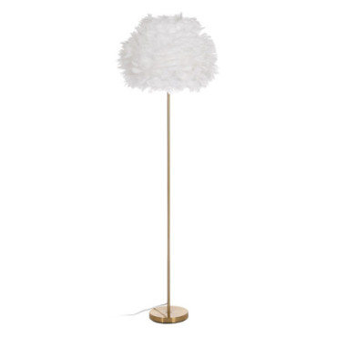 Lampadaire Blanc - Or Plume Éclairage 50x50x154cm