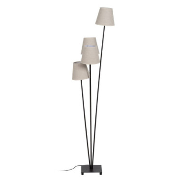 Lampadaire Marron - Cremé Métal - Tissu 30x36x144cm