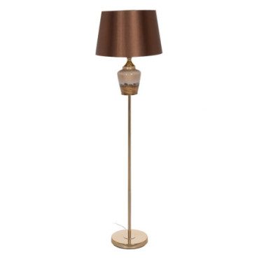 Lampadaire Marron - Or Métal - Cristal 43x43x156cm