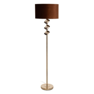 Lampadaire Marron - Or Métal - Cristal 43x43x163cm