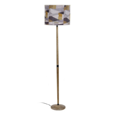 Lampadaire Naturel Tissu - Bois Éclairage 40x40x167cm