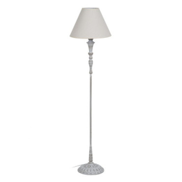 Lampadaire Porté Blanc Métal - Tissu 38x38x155cm